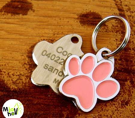 obesek za psa roza tacka